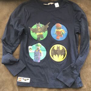 Boys H&M LEGO Batman Navy Long Sleeve Shirt SZ 6-8